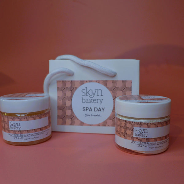 Spa Day Christmas Gift Bag | Body Butter and Body Scrub