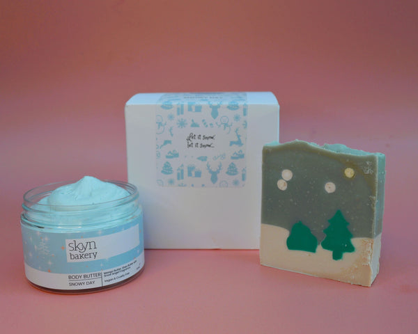 Snowy Day Small Christmas Gift Box | Body Butter and Soap